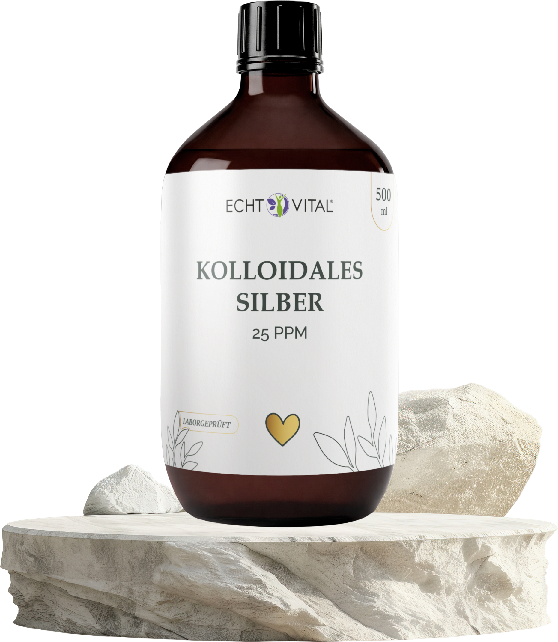 Kolloidales Silber 25 ppm 500 ml - ECHT VITAL Premium Qualität